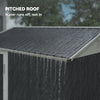 7' x 6' Tall Outdoor Storage Shed, Waterproof Metal Garden Shed with Gloves, Lockable Door, Silver, Dark Grey