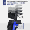 Rollator for Seniors with Seat, Back, Cane Holder, Aluminium Folding Rolling Walker with Adjustable Handle, Bag, Blue