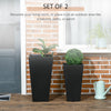 Set of 2 Tall Planters with Drainage Holes, 22