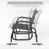 Patio Glider Set of 2 Outdoor Glider Chair with Breathable Mesh Seat & Backrest, Armrests and Metal Frame, Black