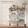 Shoe Storage Cabinet with 4 Flip Drawers, Farmhouse Narrow Shoe Cabinet, Holds Up to 24 Pairs