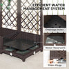 Raised Garden Bed with Trellis, PE Rattan Flower Bed with Drainage Holes and Drain Plugs, 47