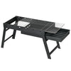 Portable Charcoal Grill with Pull-Out Charcoal Basin, Folding Tabletop Barbecue, Compact Camping BBQ, Black