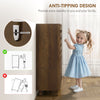 Shoe Cabinet, 20 Pair Shoe Storage Cabinet with Hollowed-Out Doors, Distressed Brown