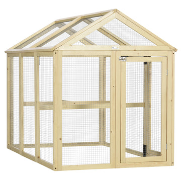 Chicken Run Expandable Outdoor Large Chicken Coop with 2 Doors and 3 Perches for 1–3 Chickens