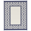 8' x 10' Outdoor RV Rug, Reversible Patio Floor Mat with Carry Bag, Gourd Border, Blue and White