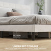 King Size Bed Frame with Upholstered Headboard, Modern Platform Bed Frame with Wood Slats, 1100 lbs Capacity, Cream