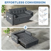 Pull Out Sofa Bed, Sleeper Sofa Couch with USB Ports, Small Linen Loveseat Futon Couch for Living Room