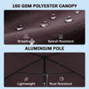 6.5x4ft Rectangle Patio Umbrella Aluminum Tilt Adjustable Garden Parasol Sun Shade Outdoor Canopy Coffee