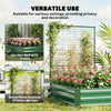 Galvanized Raised Garden Bed with Trellis for Climbing Plants, Outdoor Planter Box with Open Bottom, Green