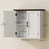 Bathroom Wall Cabinet, Farmhouse Medicine Cabinet Wall Mounted with 2 Doors and Adjustable Shelf, White
