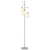 Industrial Floor Lamp with 3 Hanging Wire Lampshades, Dimmable Standing Lamp for Living Room, Silver