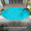 15ft Double-sided Patio Umbrella with Twin Canopy, Extra Large Outdoor Parasol with Crank for Pool, Deck, Market, Wine Red