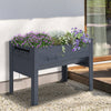 Wooden Raised Garden Plant Stand Outdoor Tall Flower Bed Box with Hooks, 48