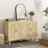 Boho Sideboard Buffet Cabinet, Storage Cabinet with 4 Rattan Doors and Adjustable Shelves, Natural