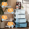 Qaba 4 Tier Kids Toy Organizer and Storage Bins with 4 Plastic Drawers, Blue