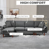L-Shape Sofa, Modern Sectional Couch with Changeable Chaise Lounge, Pillows and Wooden Legs for Living Room