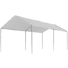 10' x 20' Carport Heavy Duty Galvanized Car Canopy with Included Anchor Kit, 3 Reinforced Steel Cables, White