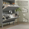 Entryway Shoe Storage Small Modern Flip-Flop Shoe Cabinet with 3 Flip Drawers Adjustable Shelves for 24 Pairs of Shoes, Grey