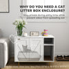 Cat Litter Box Enclosure, Hidden Litter Box with Scratching Pad, Storage, for Living Room, Bedroom, 31.5