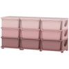 Qaba 3 Tier Kids Toy Organizer and Storage Bins with 9 Plastic Drawers, Pink