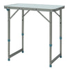 Folding Adjustable Patio Picnic Table Portable Camping Dining Lunch Table Aluminum Frame Silver