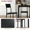 Dining Table Set for 2, 3 Piece Kitchen Table and Chairs with Metal Legs for Small Spaces, Black