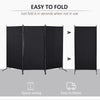 6' 3 Panel Room Divider, Double Hinged Folding Wall Divider, Indoor Privacy Screen for Home Office,  Charcoal Grey