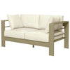 Patio Loveseat, Outdoor Seating for 2, Garden Sofa with Cushions, Wide Armrests, 54.3