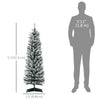 5ft Tall Pencil Artificial Christmas Tree, Holiday Décor with Snow Flocked Branches