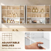 LED Medicine Cabinet with Mirror, Wall Mounted Bathroom Mirror Cabinet with Adjustable Shelves, High Gloss, High Gloss White