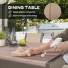 7 Piece Outdoor Dining Set with Rectangular Table and 6 Stackable Chairs, for Backyard, Lawn, Deck, Balcony, Pool Side