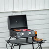 2 Burner Propane Gas Grill, Outdoor Portable Tabletop BBQ with Foldable Legs, 10000 Each Burner, Lid, for Camping, Picnic, Backyard, Black