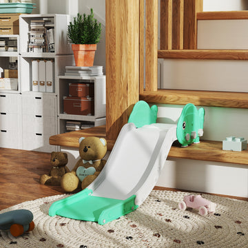 Qaba Toddler Couch Slide for Bed, Sofa, Stairs, Easy Assemble & Storage, for 18-48 Months, Green