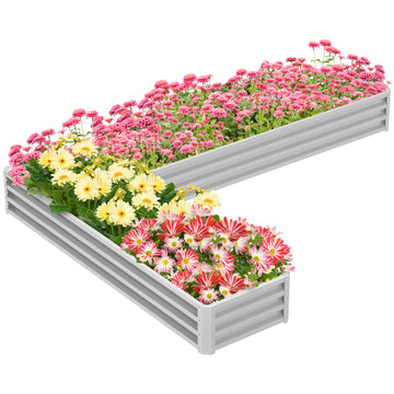 Galvanized Raised Garden Bed Steel Planter Box w/ Rods for Vegetables Flowers Herbs, 82