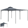 Patio Gazebo with Double Roof Outdoor Gazebo Canopy with Extendable Shade 126