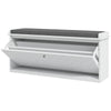 Shoe Storage with Seat, Upholstered Hallway Bench, Shoe Bench with Flip Drawer, Adjustable Shelf for 8-10 Pairs of Shoes