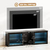 TV Stand with LED Lights, Modern Entertainment Center with Adjustable Glass Shelves, for TVs up to 65 Inch, Black