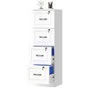 4 Drawer File Cabinet with Lock, Vertical Filing Cabinet with Adjustable Hanging Bars for A4 and Letter Size, White