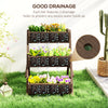 3 Tier Elevated Planter Box, Vertical Wooden Raised Garden Bed for Flowers, Vegetables, 26