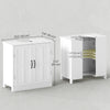 Pedestal Under Sink Cabinet, Bathroom Vanity Cabinet Storage with Double Doors and Adjustable Shelf, White