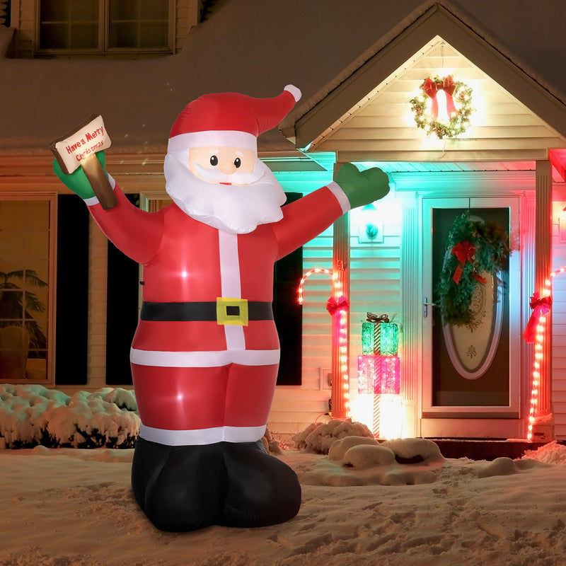 3.9ft Outdoor Christmas Lighted Inflatable Santa Claus with Gift Box