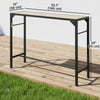 Bar Height Outdoor Table with Built-In Bottle Opener, Patio Bar Table with Wood Grain Plastic Top, 55