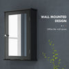 Bathroom Mirror Cabinet, Wall Mounted Medicine Cabinet with Door and Shelves, Black