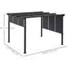 10' x 10' Metal Pergola, Outdoor Pergola with Retractable Canopy, for Garden, Patio, Backyard, Deck