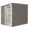 5x7 Garden Shed, Lean-to Metal Storage with Foundation, Sliding Door & 2 Vents for Garden Tools