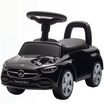 Qaba Mercedes-Benz C-Class Kids Ride On Car, Foot-to-Floor Sliding Walker with Under-Seat Storage, for 18-36 M, Black