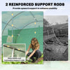 Walk-in Tunnel Greenhouse with 2 Support Rods, Mesh Door, Plant Hot House with PE Cover, 20'x10'x7', Green