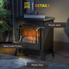 Freestanding Electric Fireplace Stove Heater with Realistic Flame Effect, Overheat Protection, 750W/1500W
