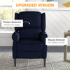 Massage Recliner Chair for Living Room, Push Back Recliner Sofa, Suede Wingback Reclining Chair with Extendable Footrest, Wood Legs, Remote Control, Side Pockets, Blue